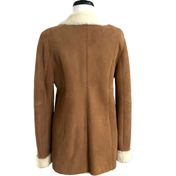 Vintage ASTON Shearling Suede Coat Womens 8 Lambskin Penny Lane Cabincore - Picture 4 of 16